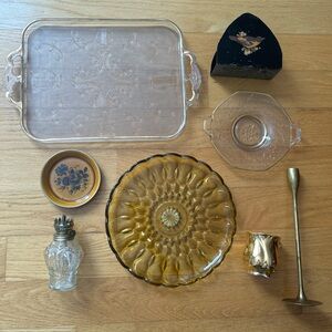 Thrifted Gift Bundle - “Glass and Gold” - Vintage Home Decor
